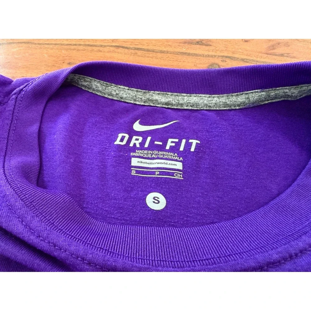 Nike Dri-FIT Mens Small Purple Long Sleeve Training Shirt Running Top Heather